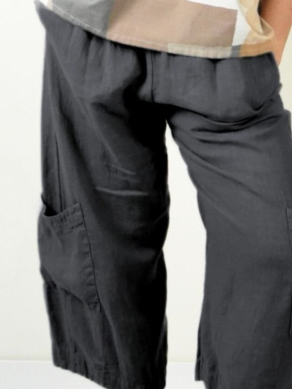 BRYN WALKER Casbah Wide-Leg Cropped Utility Pants in Charcoal